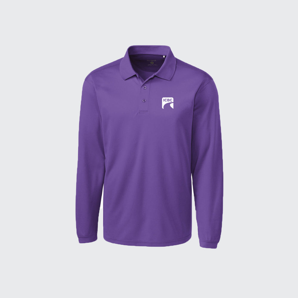 Men's Long Sleeve Tech Polo - purple