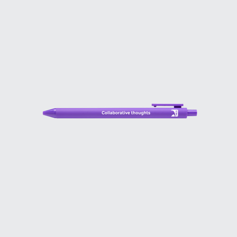 “Collaborative thoughts” jotter pen ─ purple