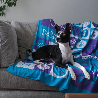 “Stitched together” blanket