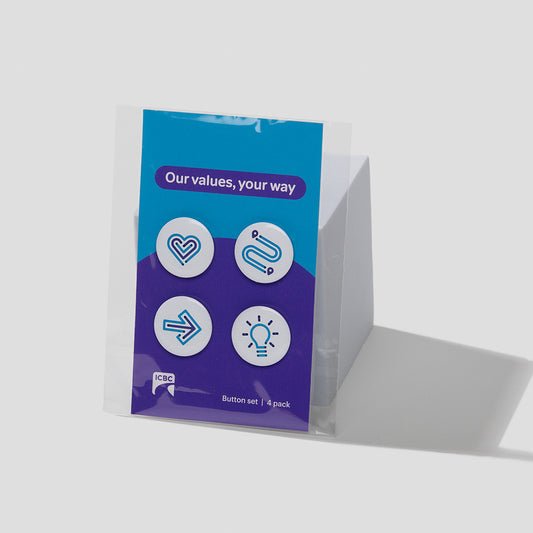 “Our values, your way” pin set