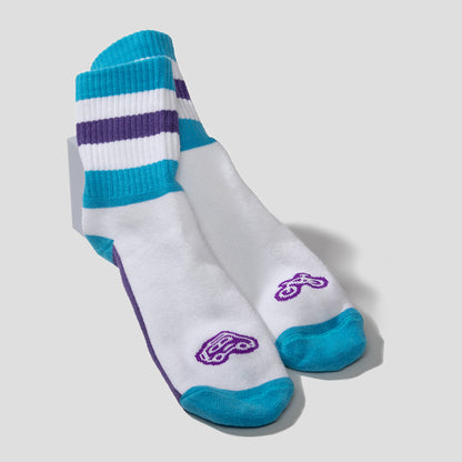 “Sustainable transportation” crew socks