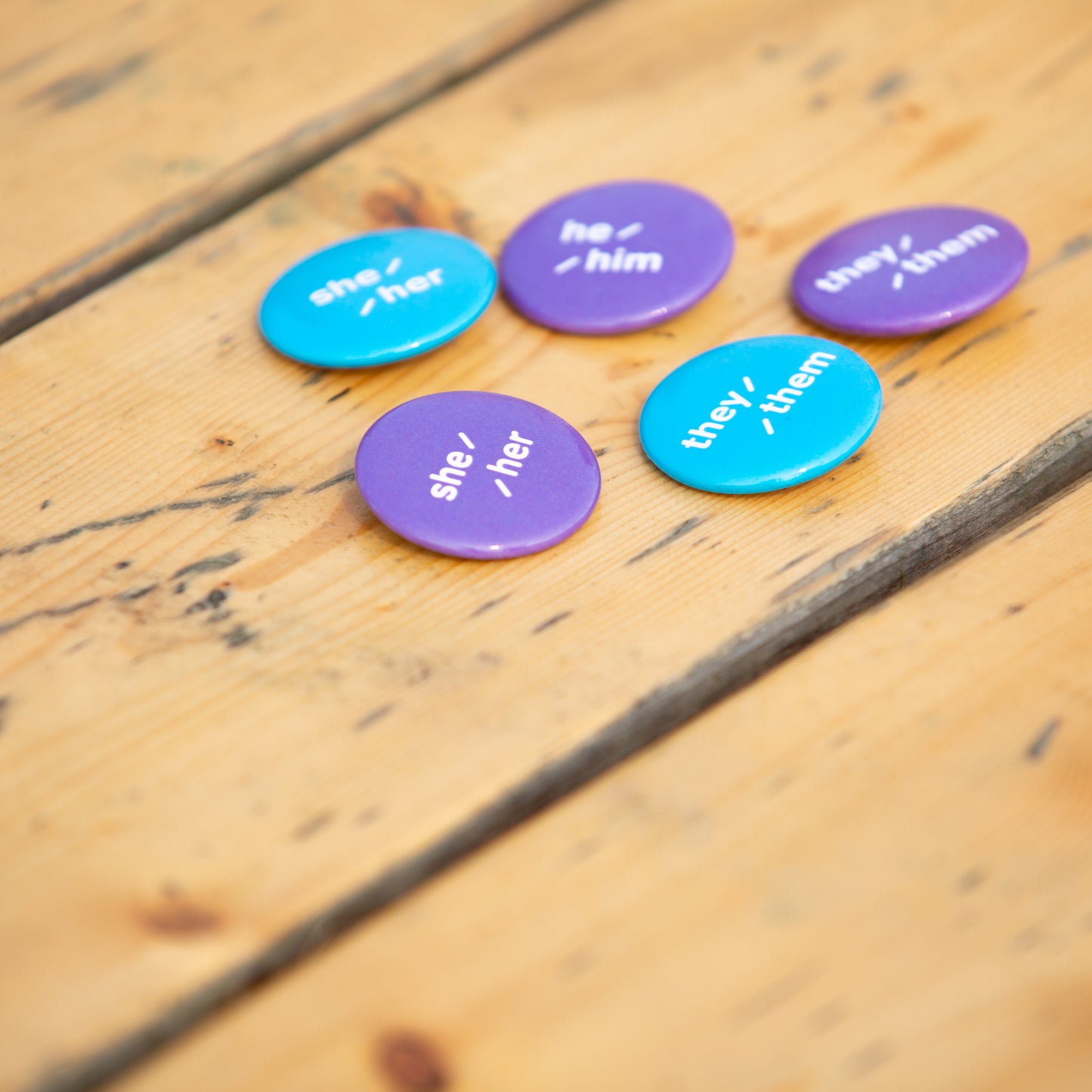 Pronoun buttons