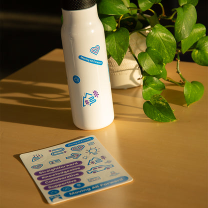"Stick-on values" sticker sheet